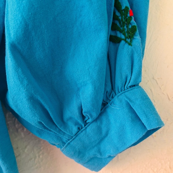 Bohemian Vintage Floral Embroidered Mexican Folk Tunic ✨ size Large 10/12 - Picture 4 of 8